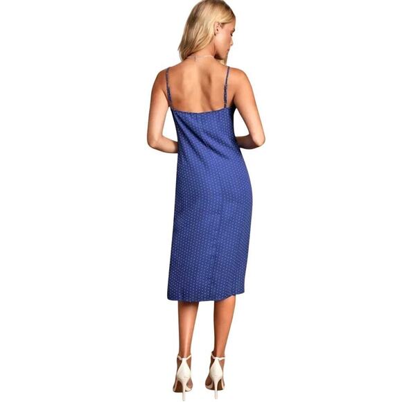 Lulus Slip Dress Sz M Paiton Royal Blue Spaghetti Strap Midi Party Summer Travel - Picture 3 of 7